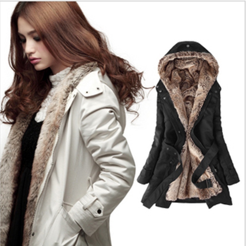 Fashion Women Thicken Fleece Faux Fur Warm Winter Coat Parka Overcoat Jacket